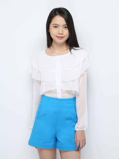High Waist Side Pocket Short Pants 29460