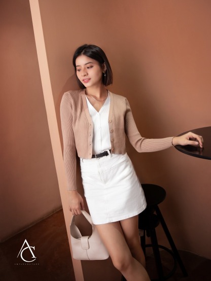 High Waist A Line Skirt With Belt 27760