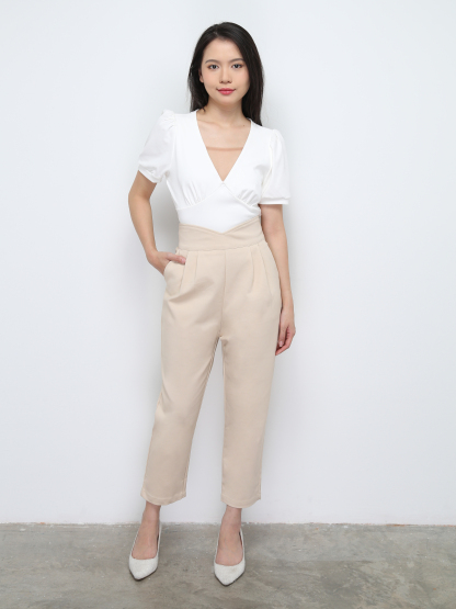 High Waist Side Pocket Long Pants 28596