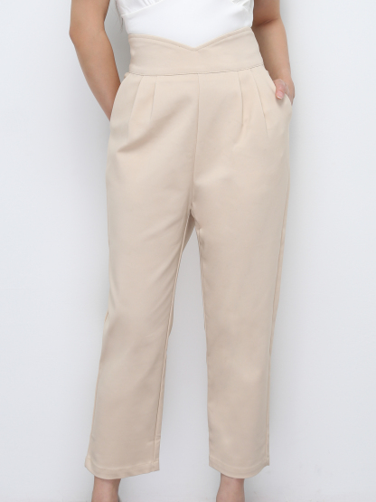High Waist Side Pocket Long Pants 28596