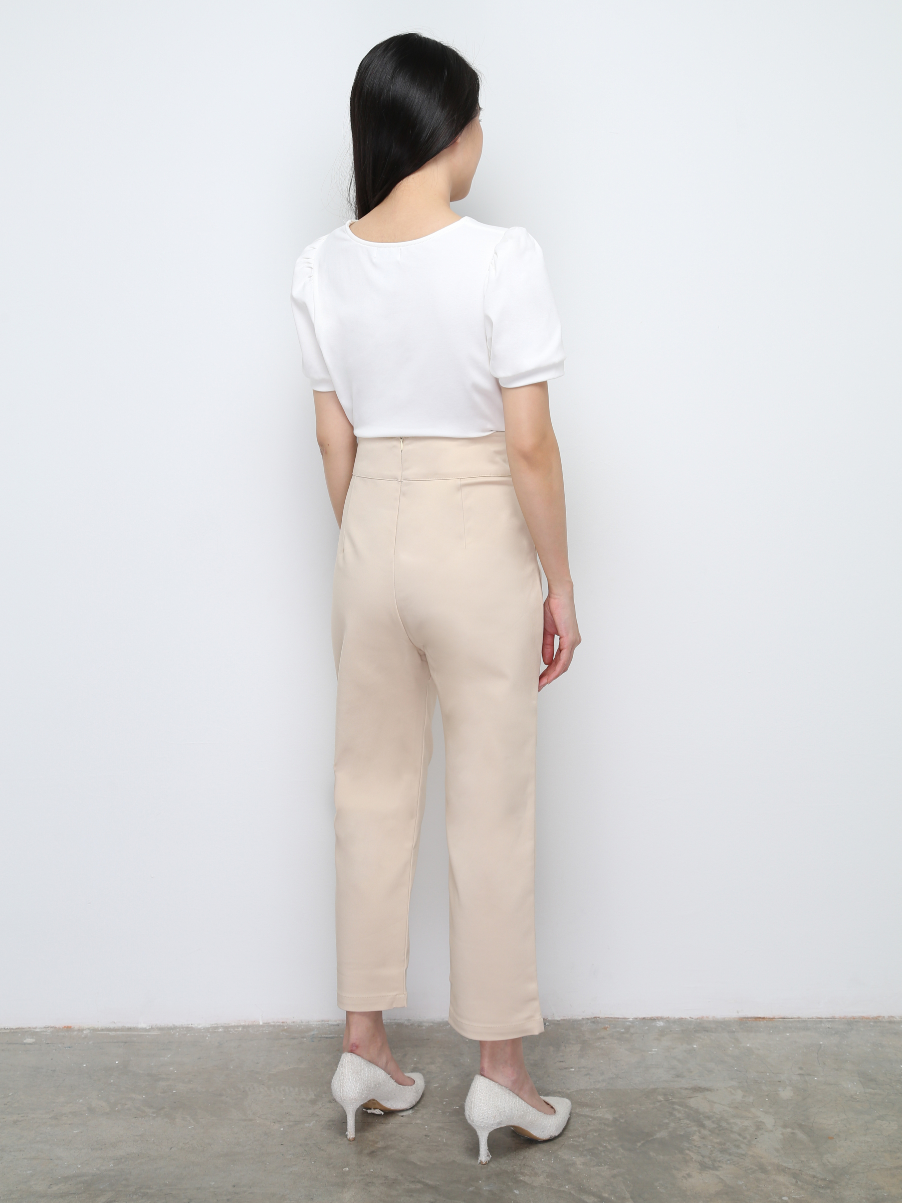 High Waist Side Pocket Long Pants 28596