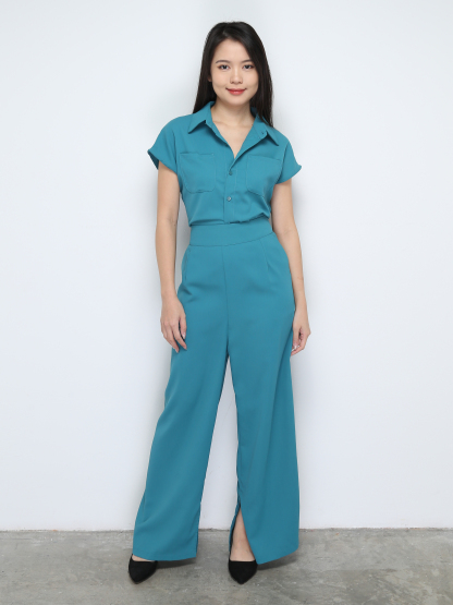Cap Sleeve Blouse With Long Pants Set 28076