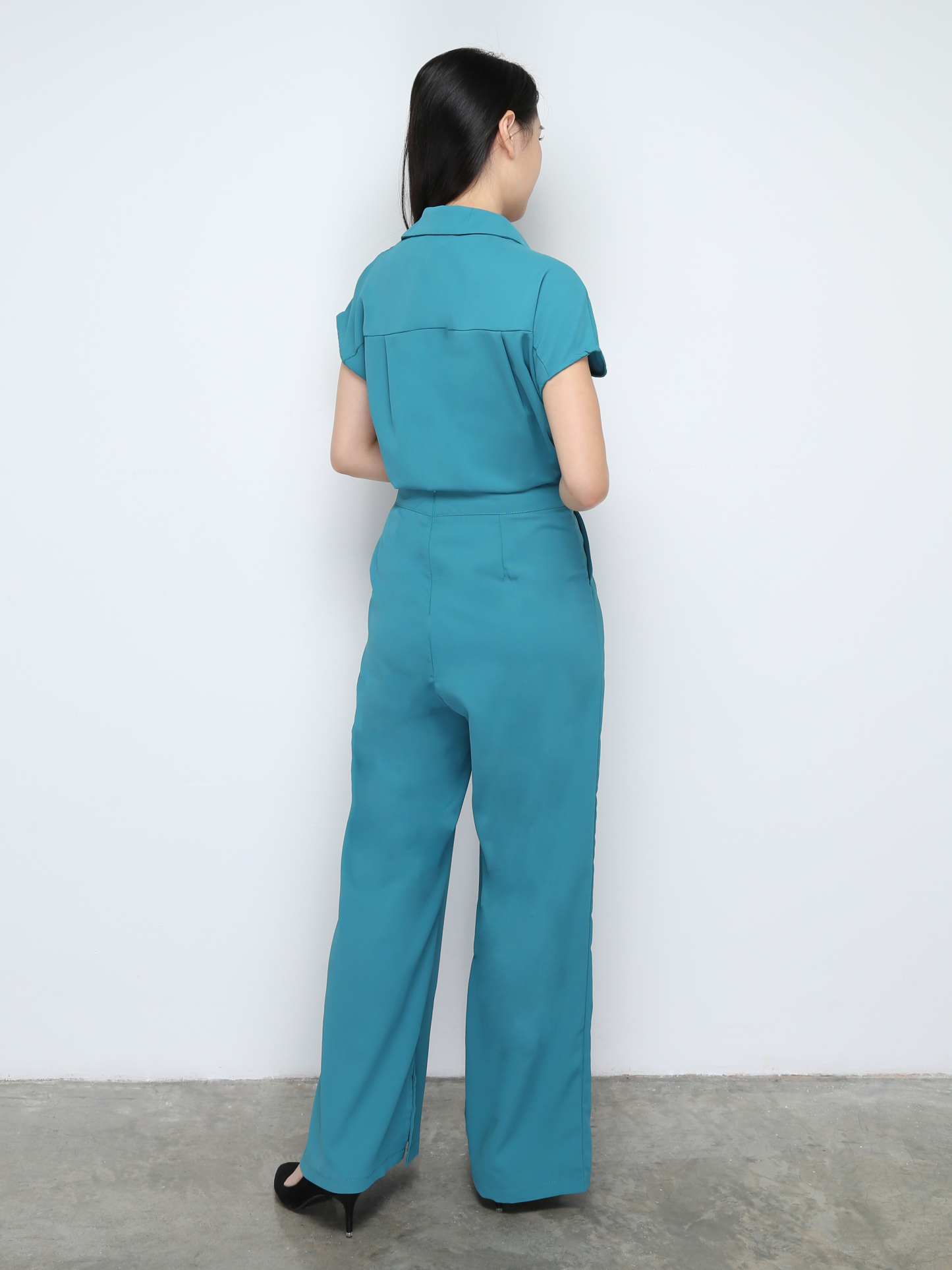 Cap Sleeve Blouse With Long Pants Set 28076