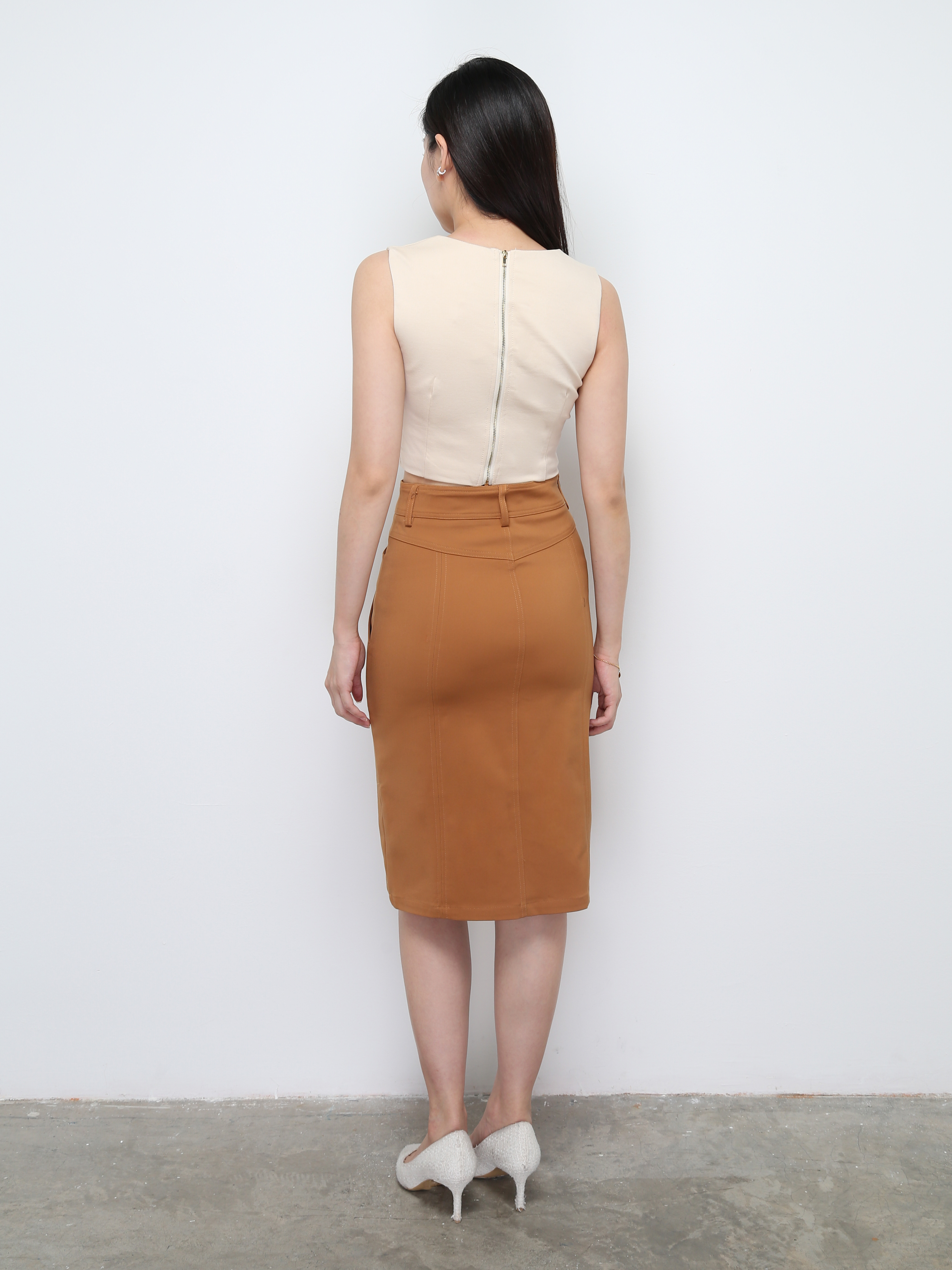 Sleeveless Back Zip Crop Top 28077