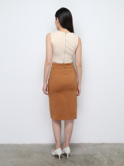Sleeveless Back Zip Crop Top 28077
