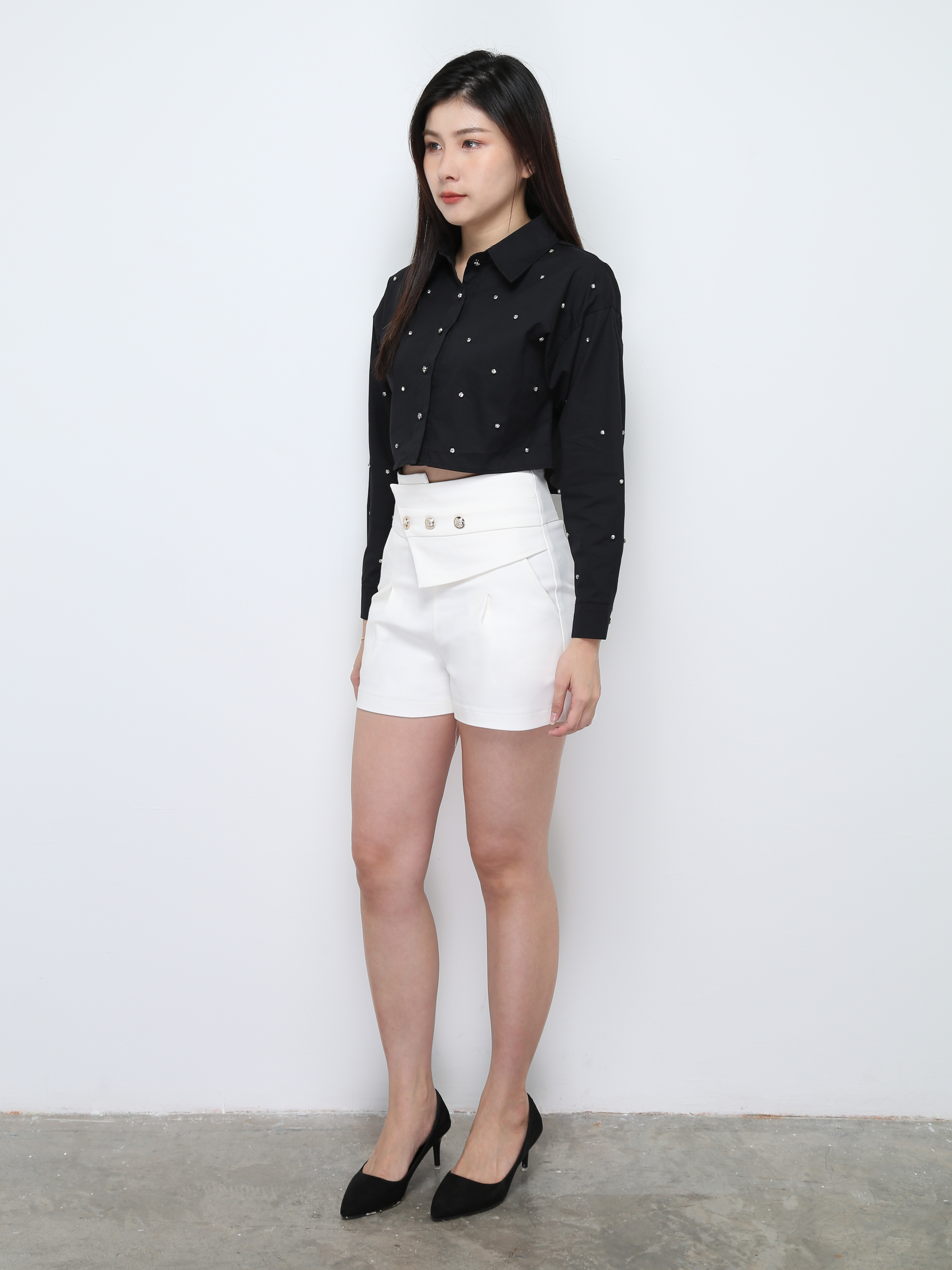 Decorative Dot Long Sleeve Blouse 28081