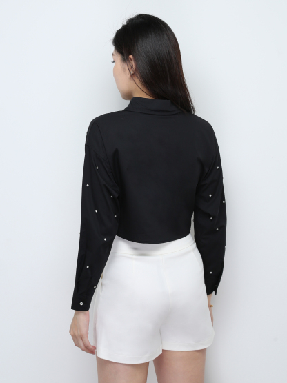 Decorative Dot Long Sleeve Blouse 28081