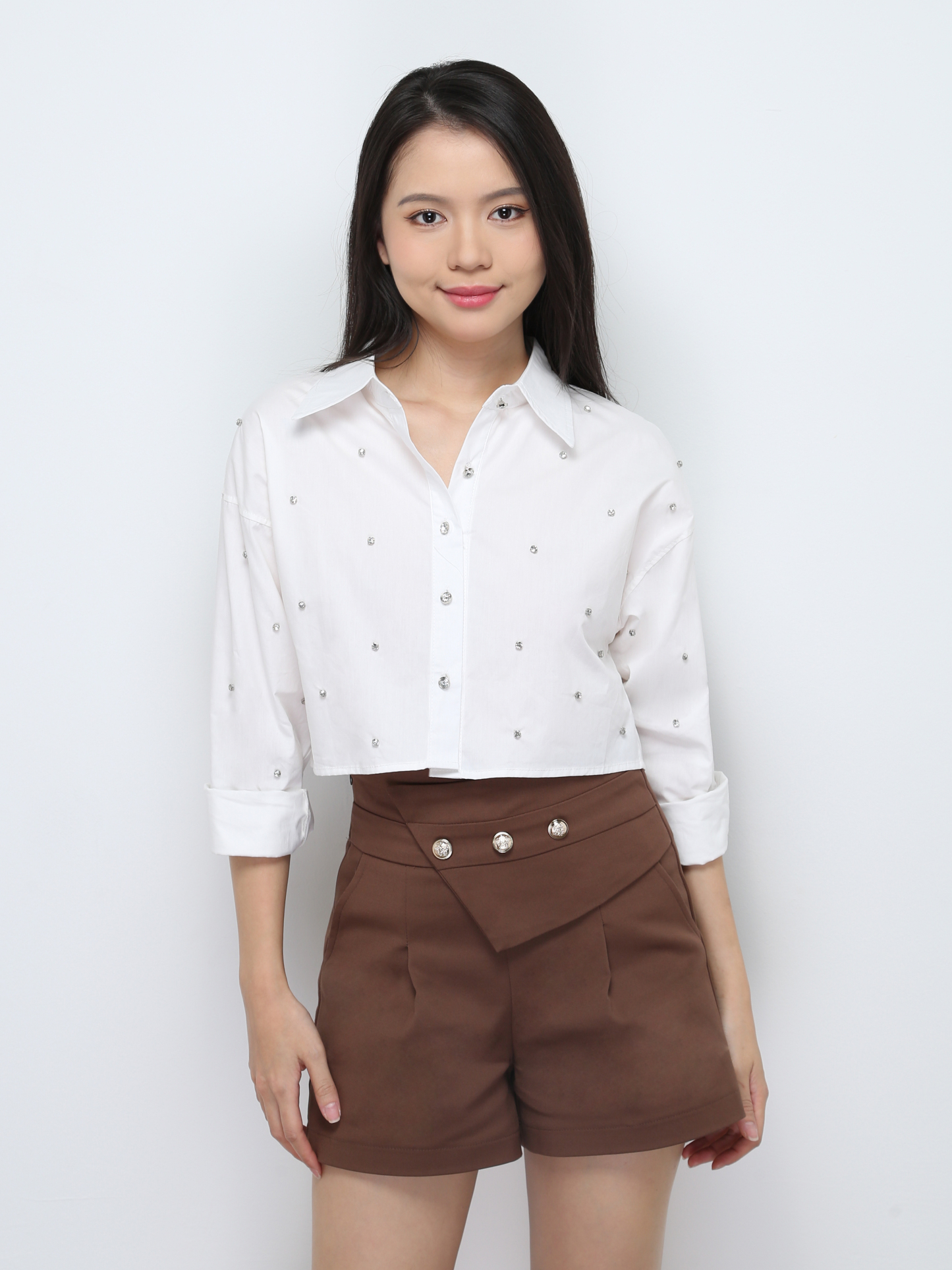 Decorative Dot Long Sleeve Blouse 28081