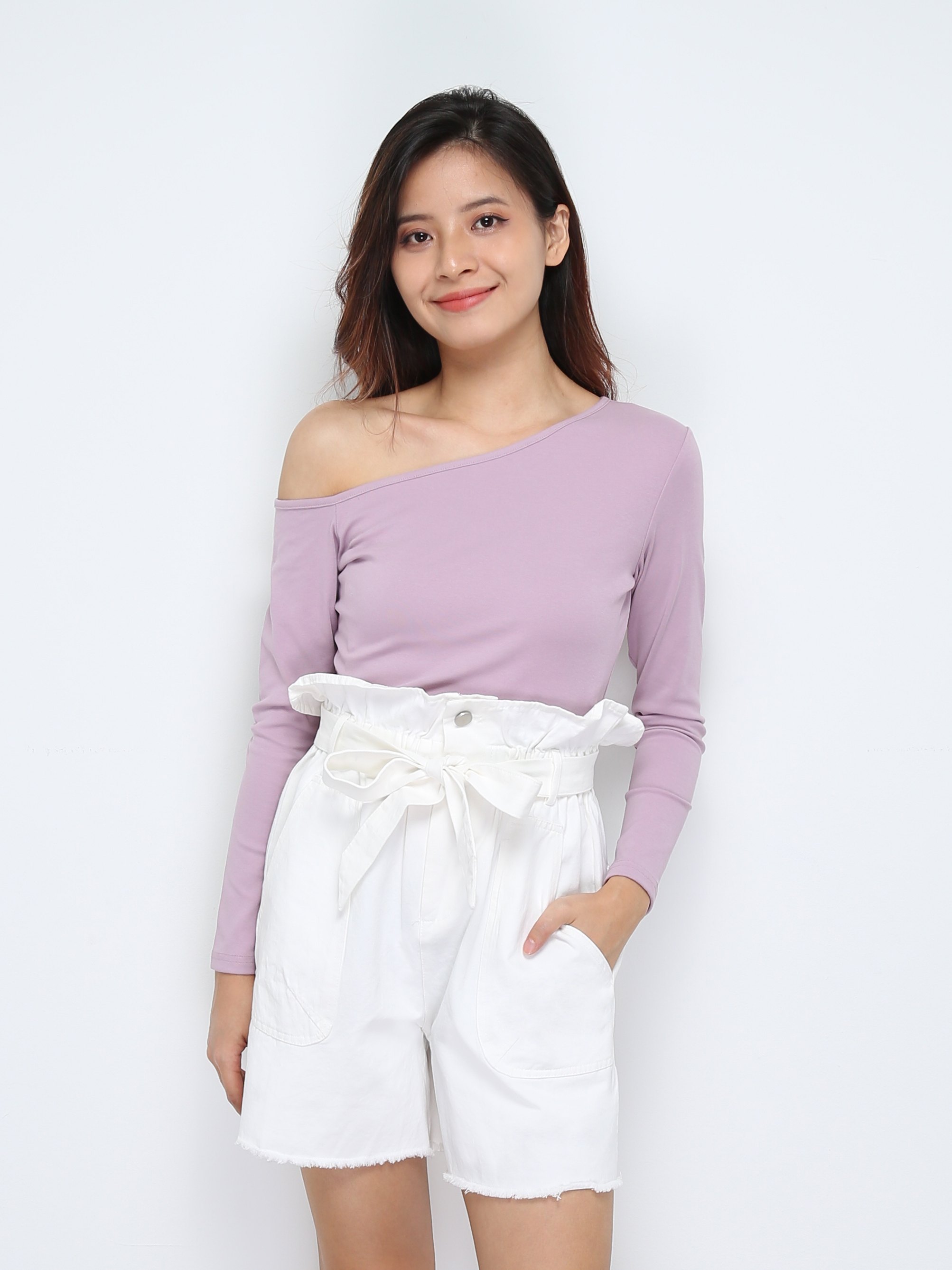 High Elastic Waist Short Pant With Belt 28851