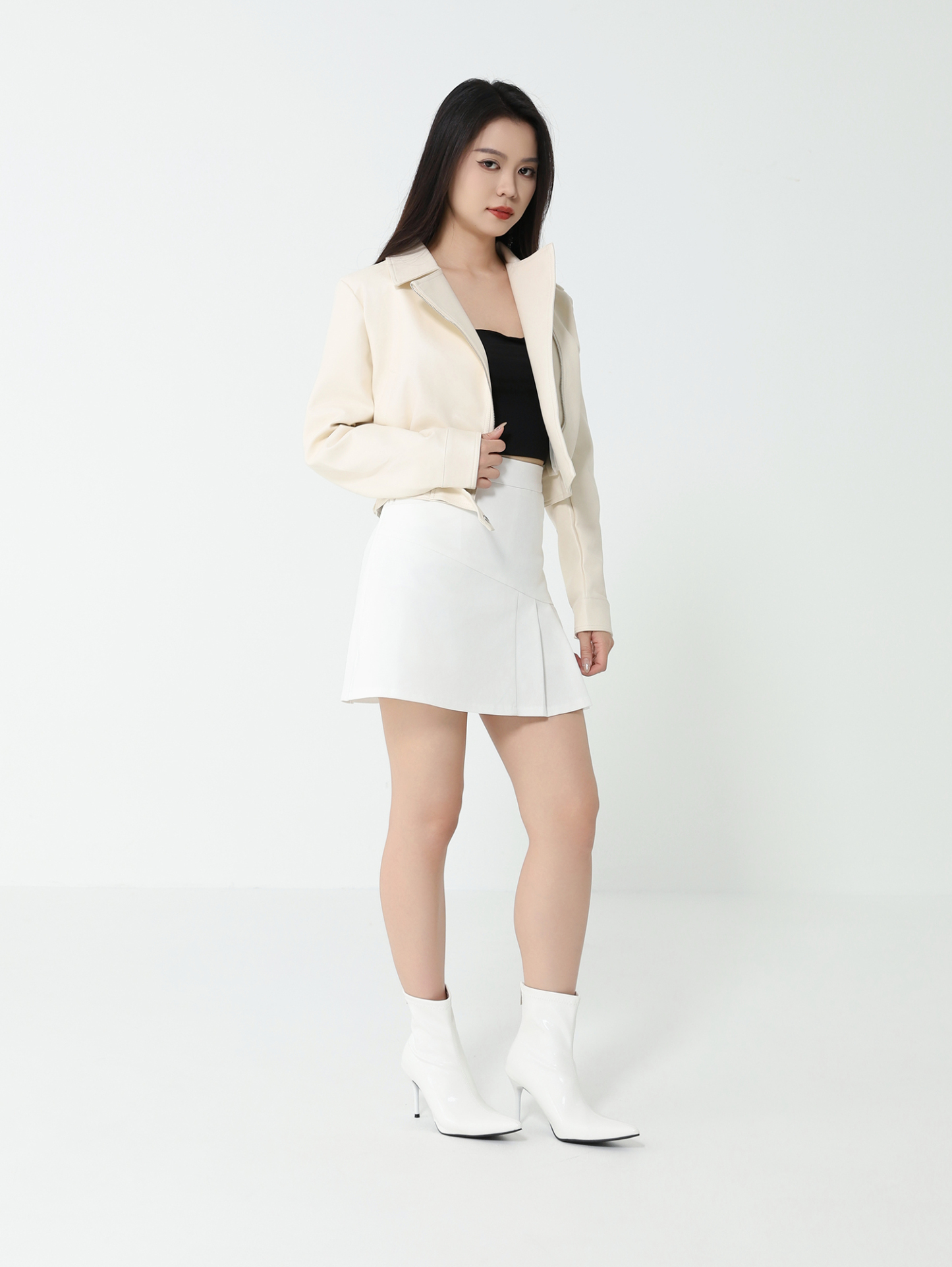 Leather Front Zip Jacket DJ101