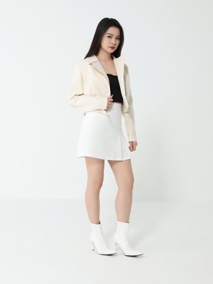 Leather Front Zip Jacket DJ101