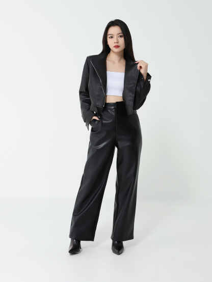 Leather Front Zip Jacket DJ101