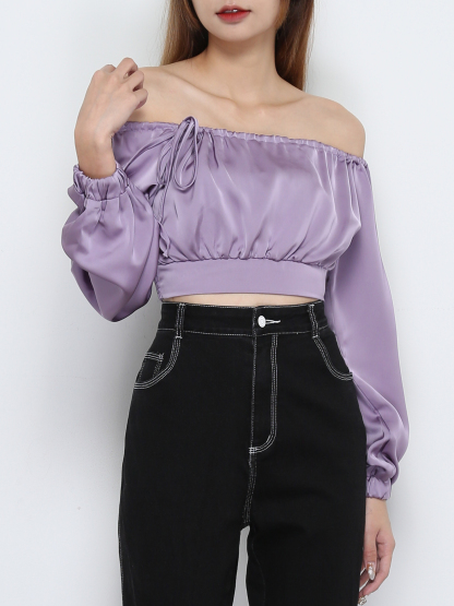 Off Shoulder Long Sleeve Top 28220