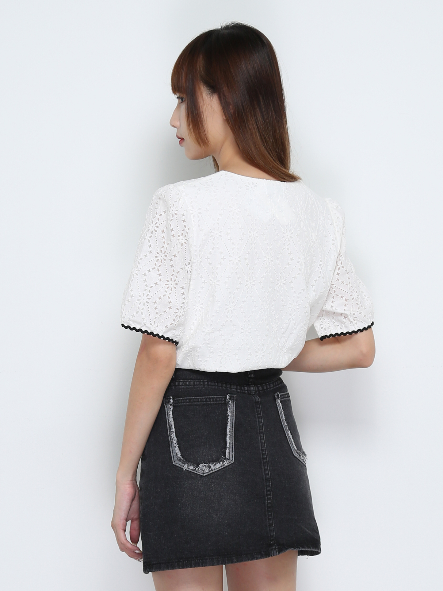 Denim Ripped Skirt 28460