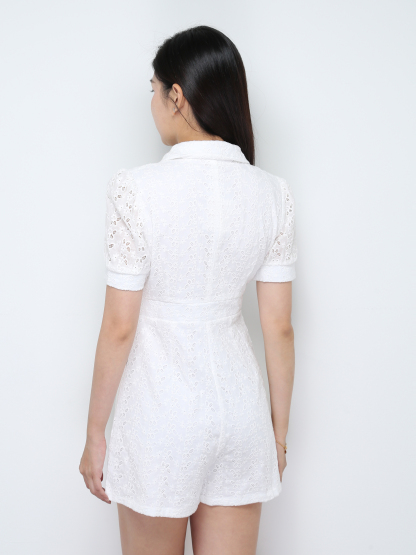 Eyelet Front Button Jumpsuit 28255