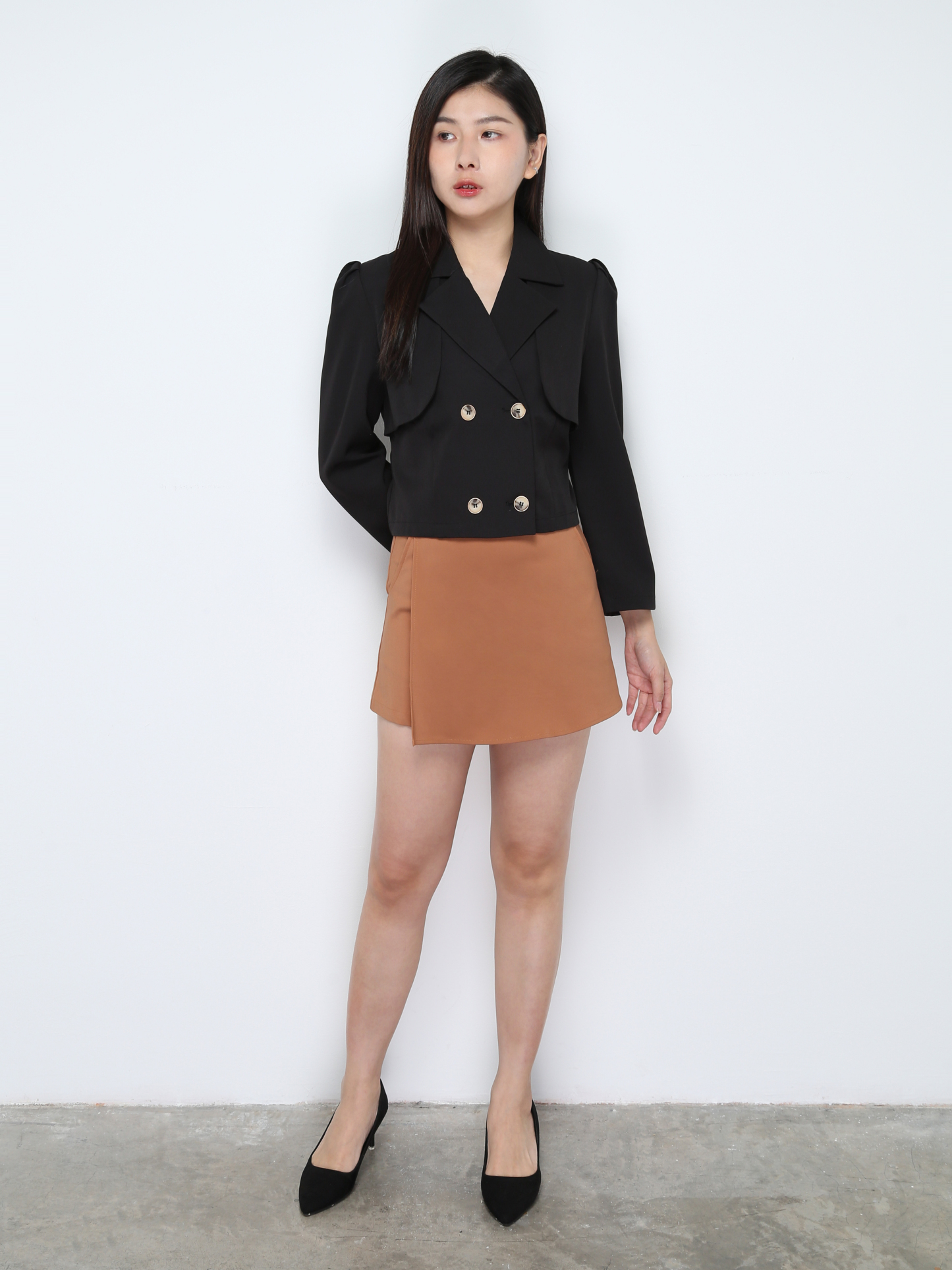 High Waist Side Pocket Wrap Skirt Pants 28291