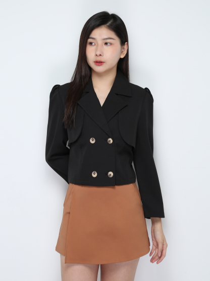 High Waist Side Pocket Wrap Skirt Pants 28291