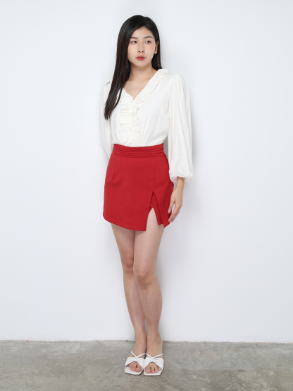 V Neck Ruffles Top 28277