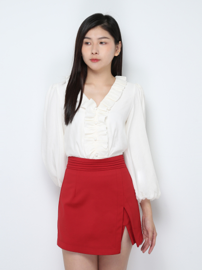 V Neck Ruffles Top 28277