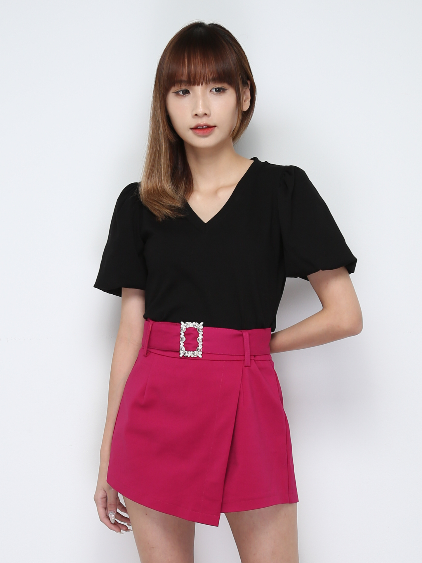 Short Pant With Decorative Belt 29608