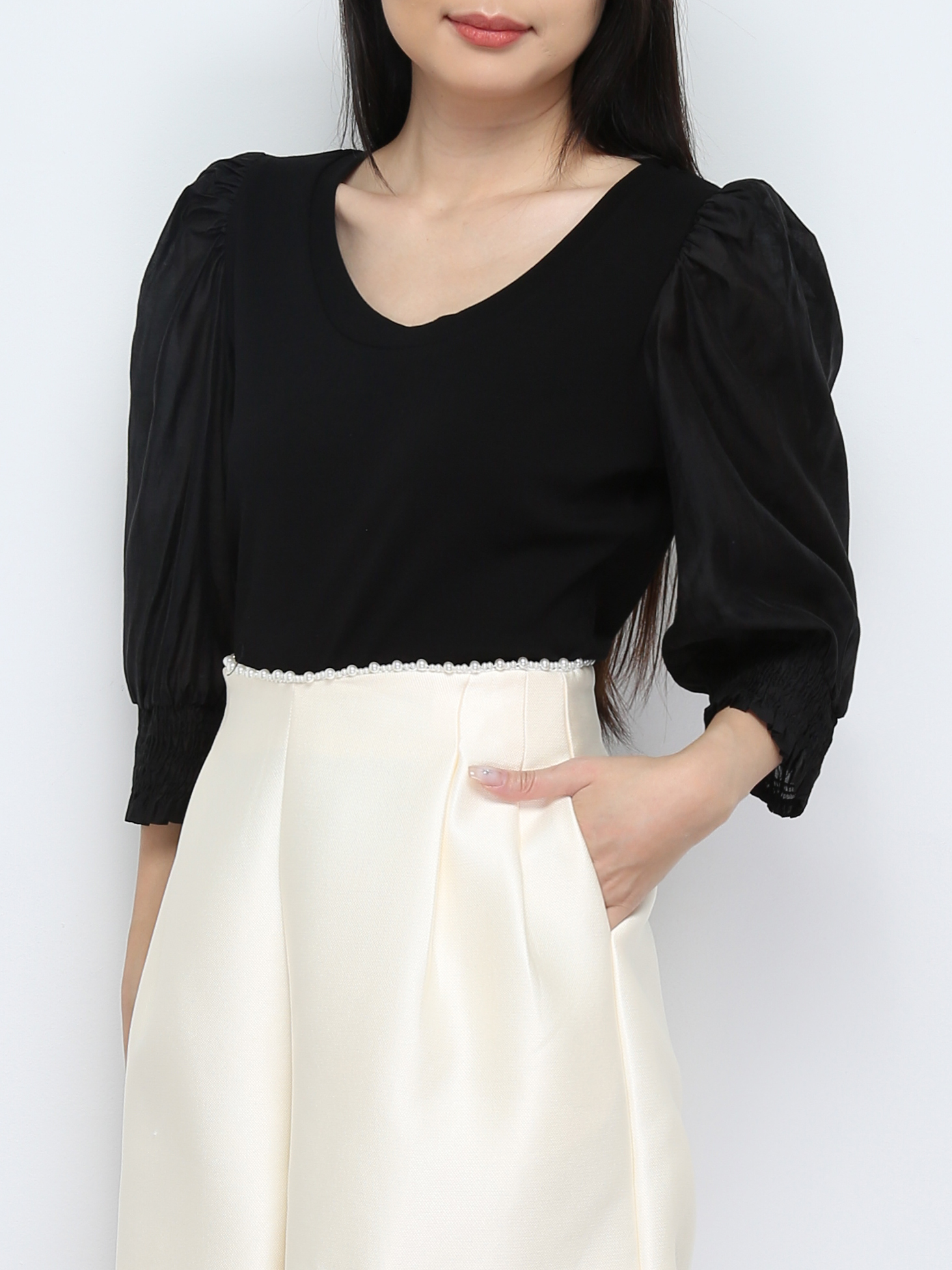 Round Neck Long Sleeve Top 28283