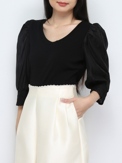 Round Neck Long Sleeve Top 28283