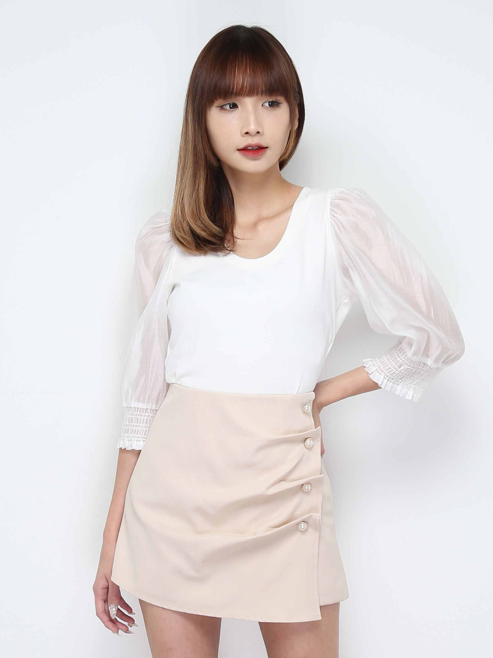 Round Neck Long Sleeve Top 28283