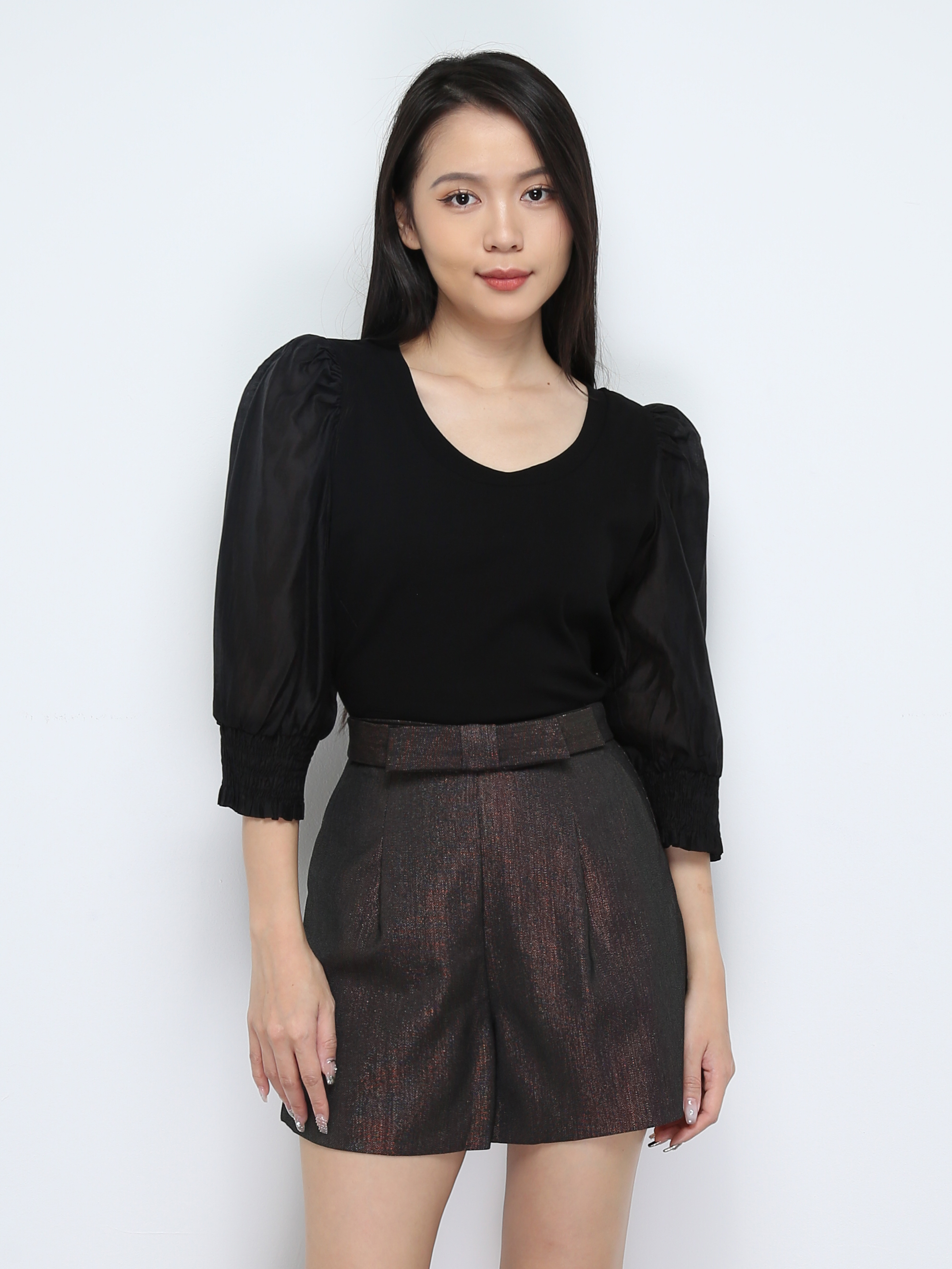 High Waist Side Pocekt Short Pants 28285