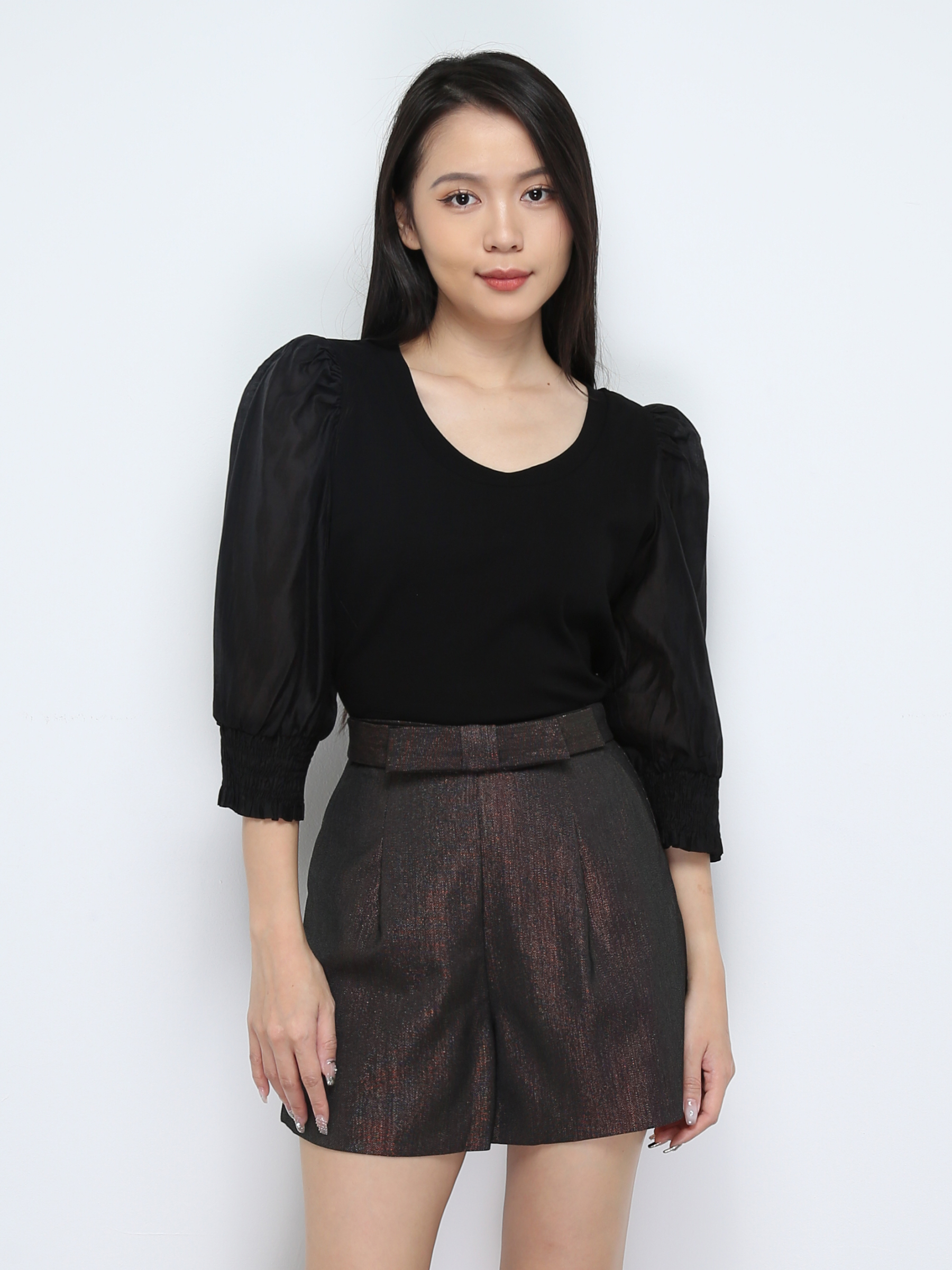 High Waist Side Pocekt Short Pants 28285