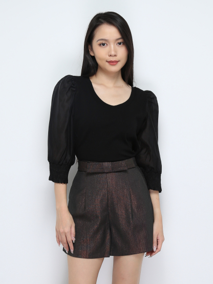 High Waist Side Pocekt Short Pants 28285