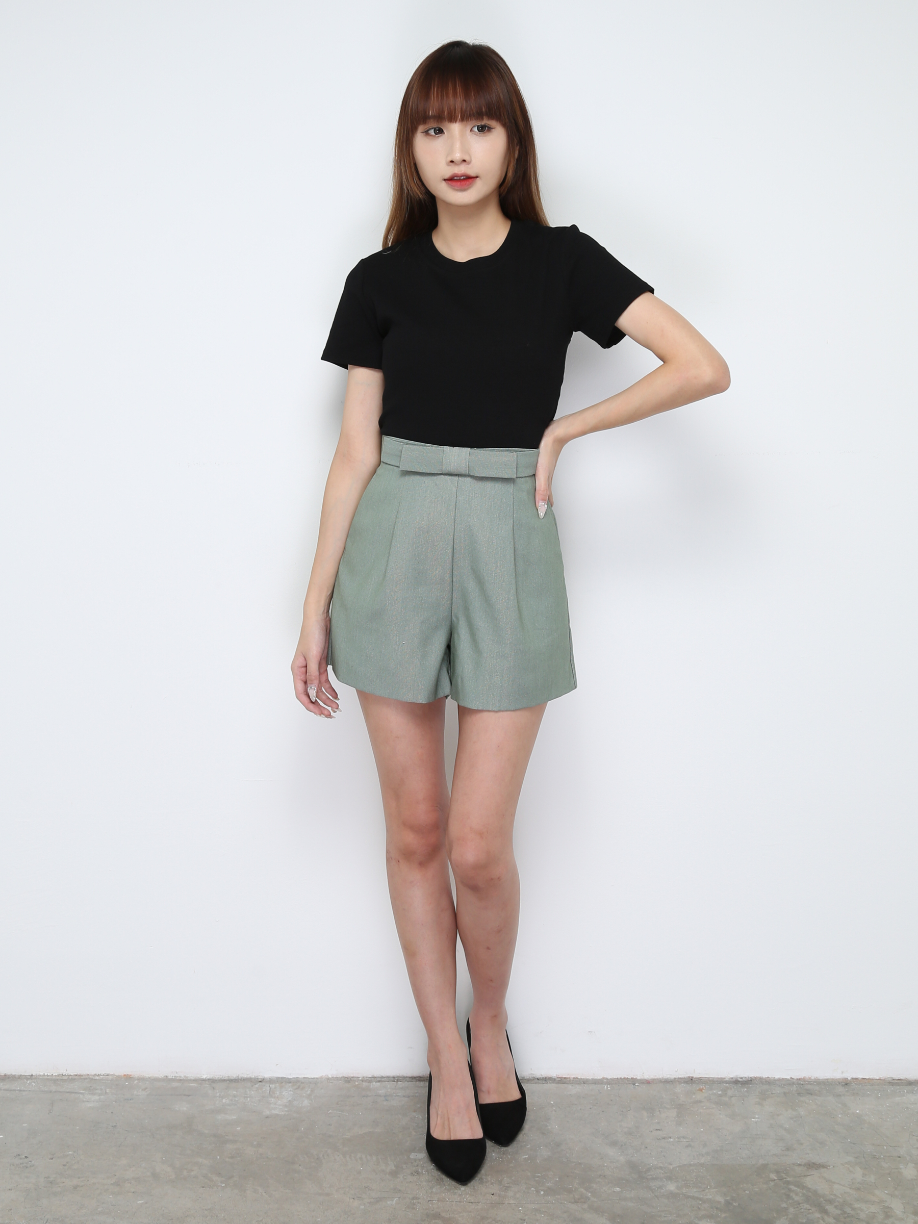 High Waist Side Pocekt Short Pants 28285