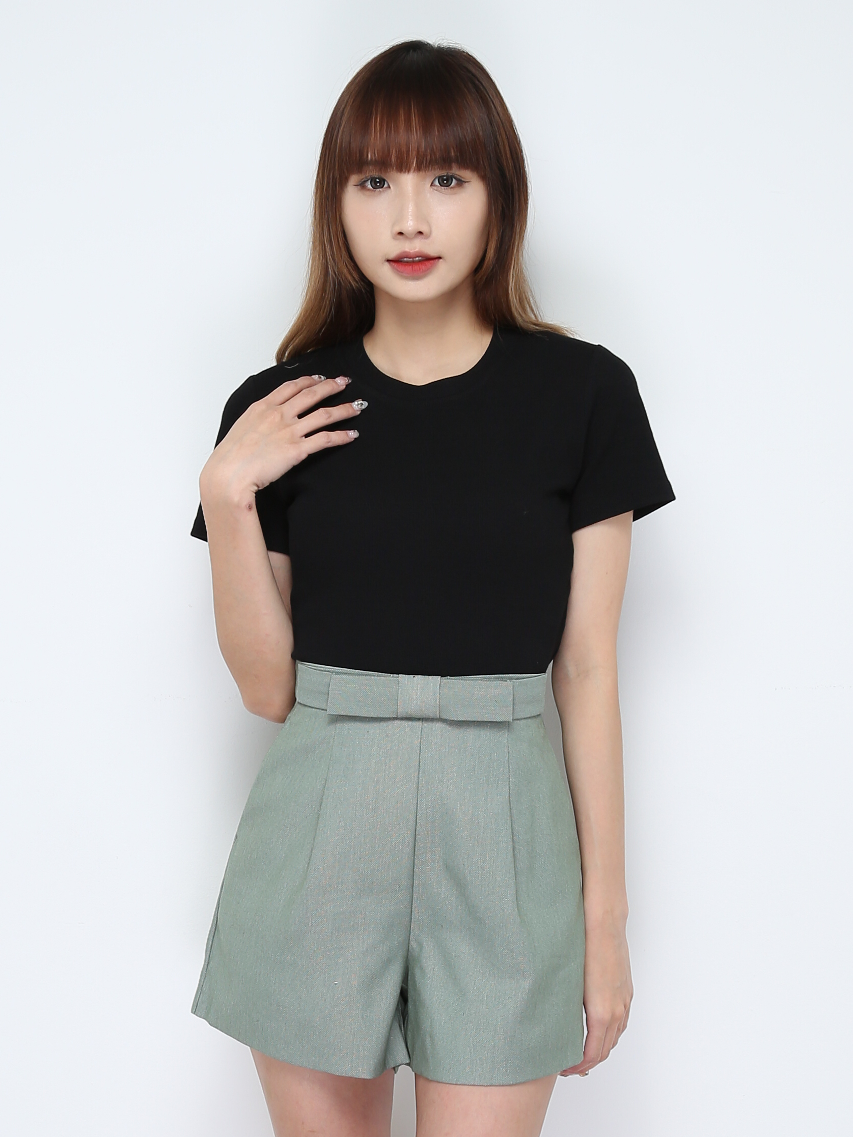 High Waist Side Pocekt Short Pants 28285