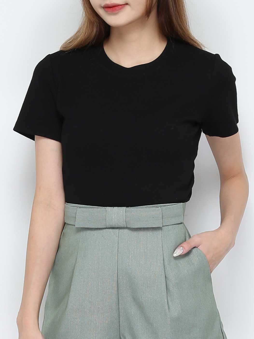 High Waist Side Pocekt Short Pants 28285