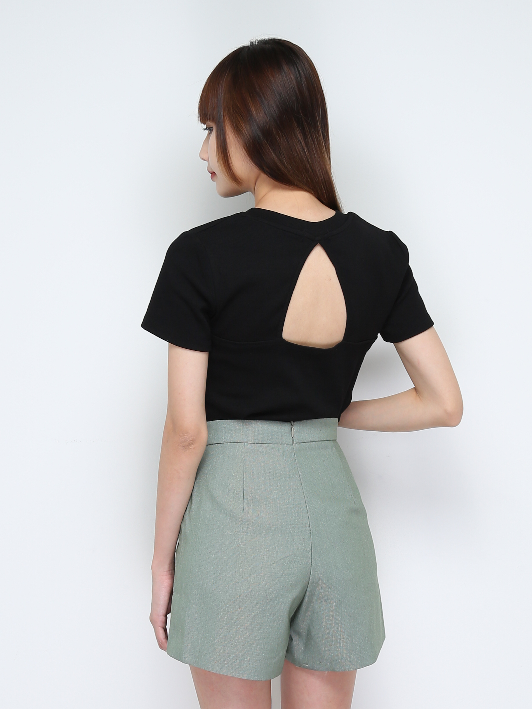 High Waist Side Pocekt Short Pants 28285
