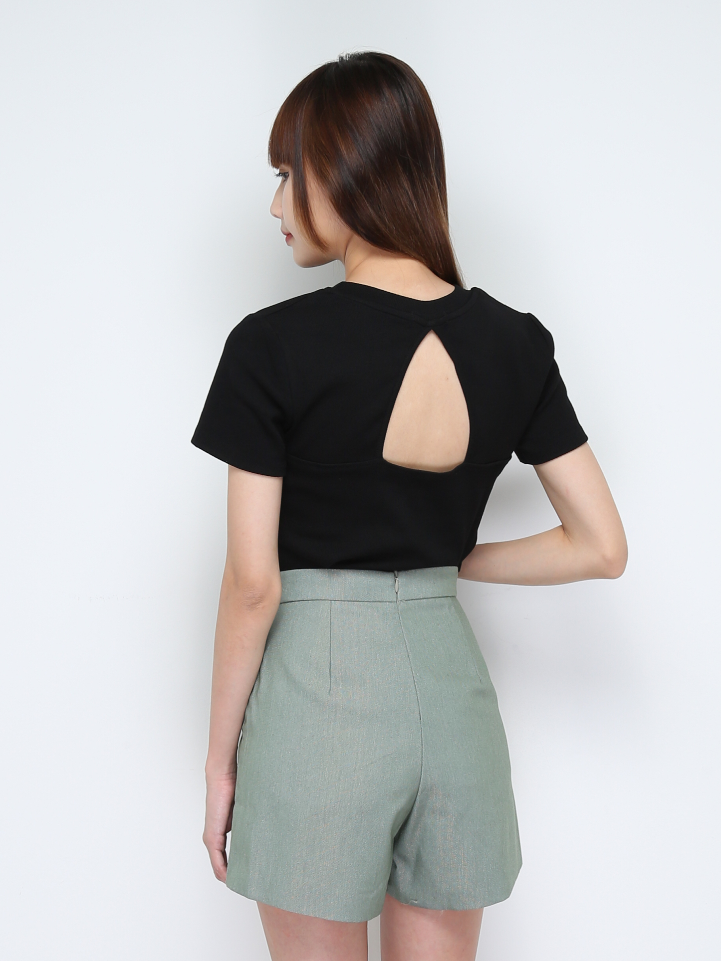 High Waist Side Pocekt Short Pants 28285