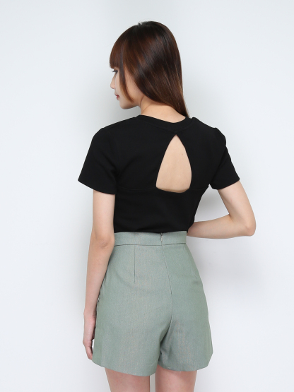 High Waist Side Pocekt Short Pants 28285