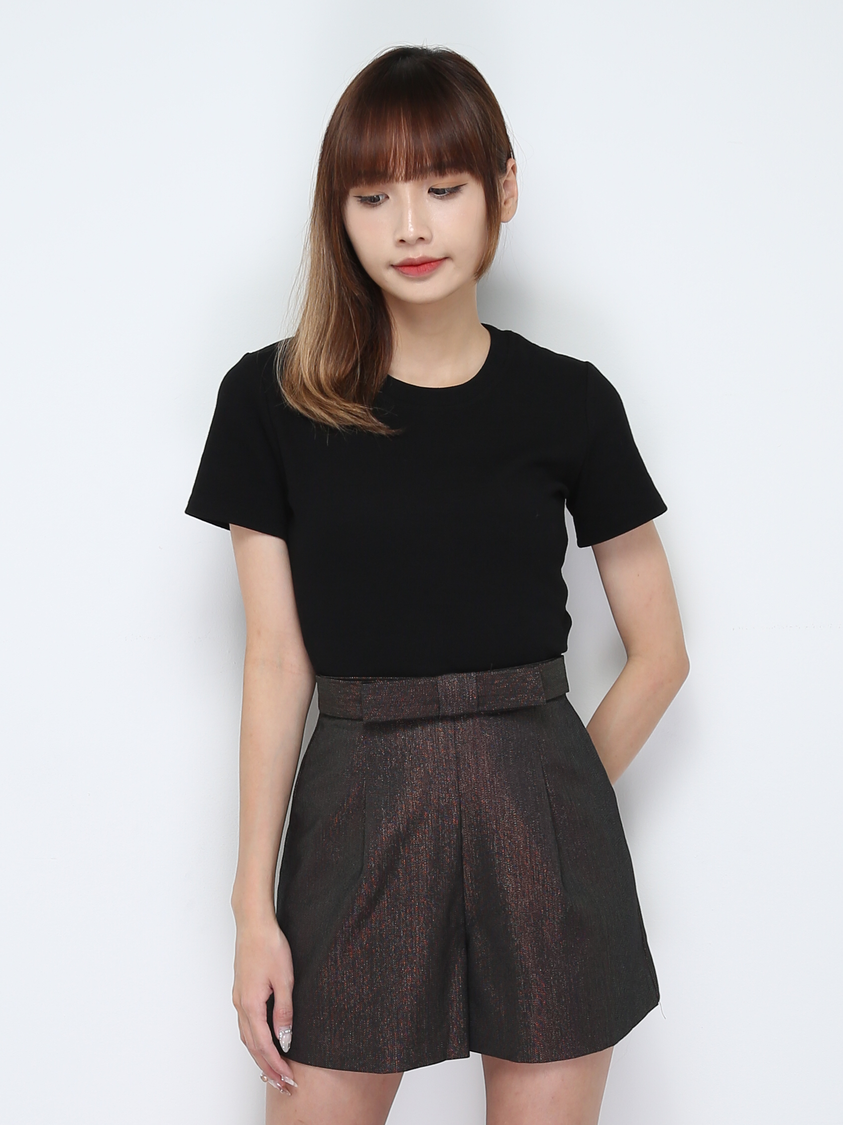 High Waist Side Pocekt Short Pants 28285