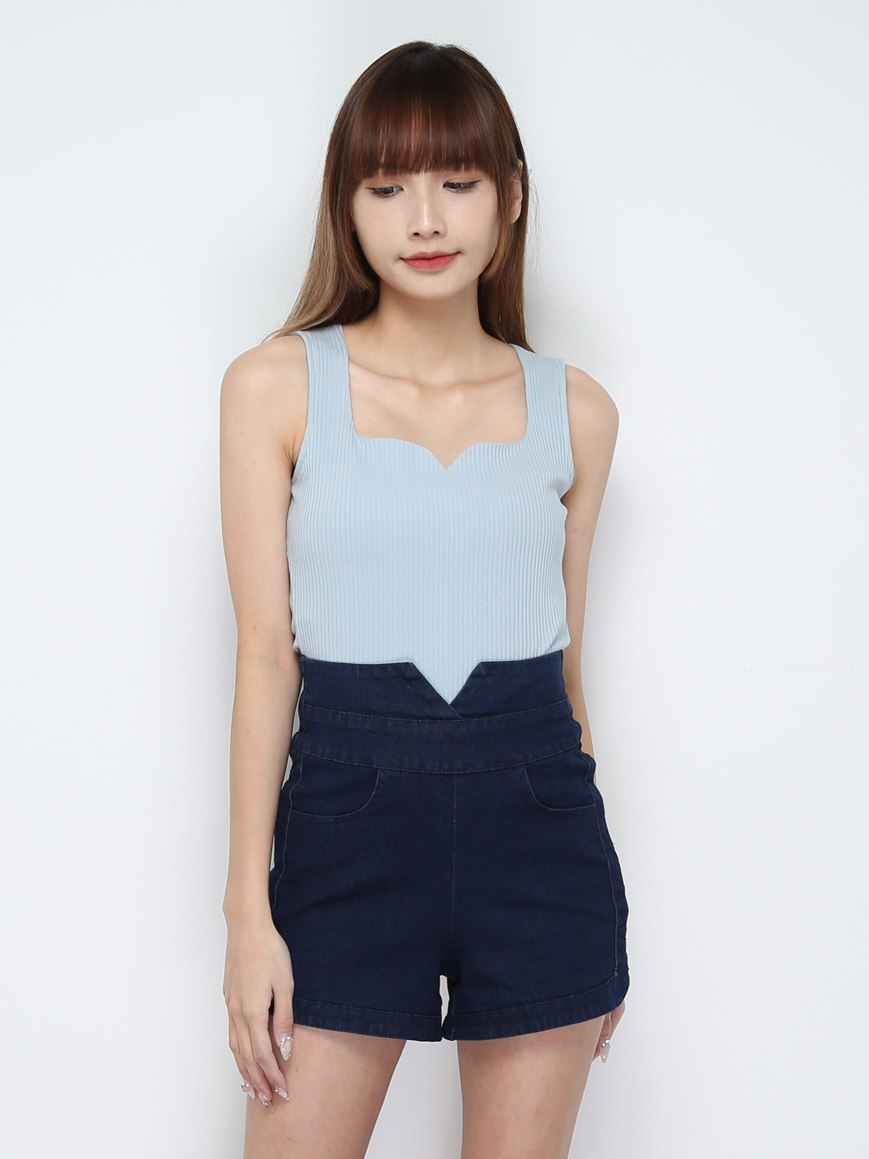 Denim Back Zip Skirt Pant 28375