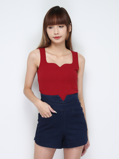 Denim Back Zip Skirt Pant 28375