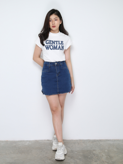 Denim Front Pocket Skirt 28755