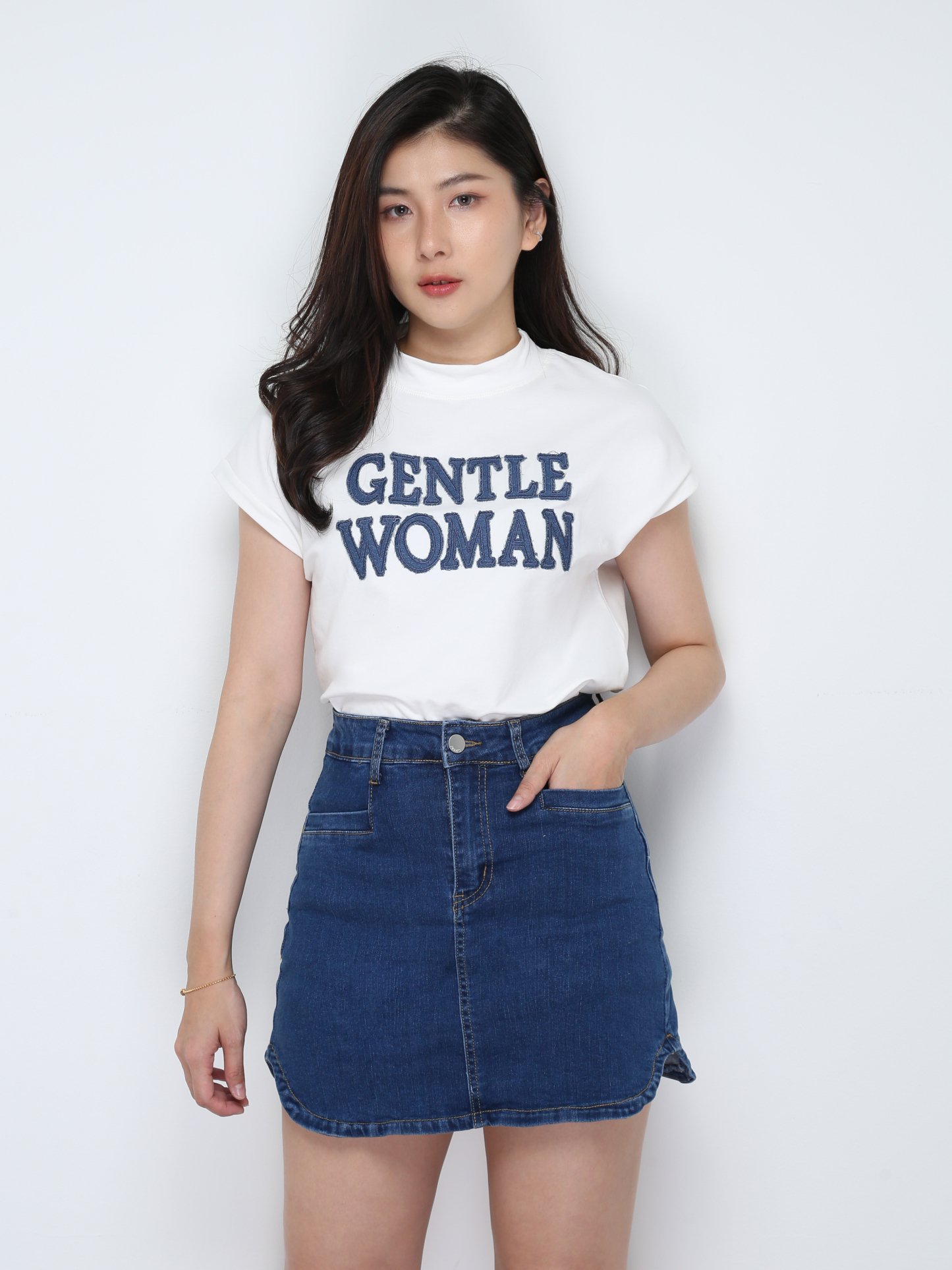 Denim Front Pocket Skirt 28755