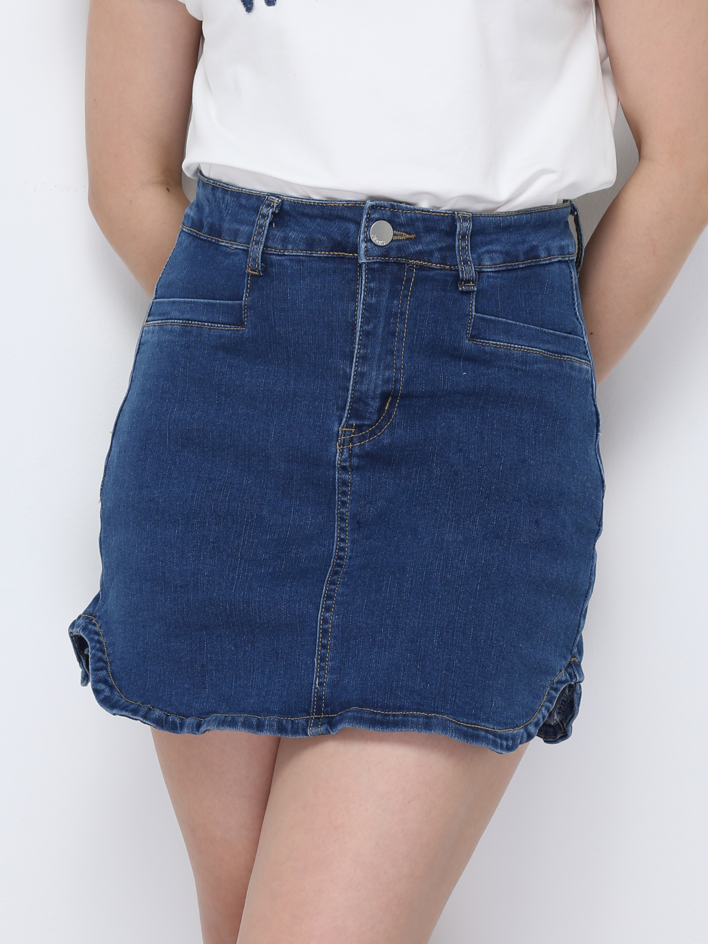 Denim Front Pocket Skirt 28755