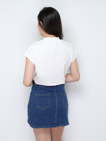 Denim Front Pocket Skirt 28755