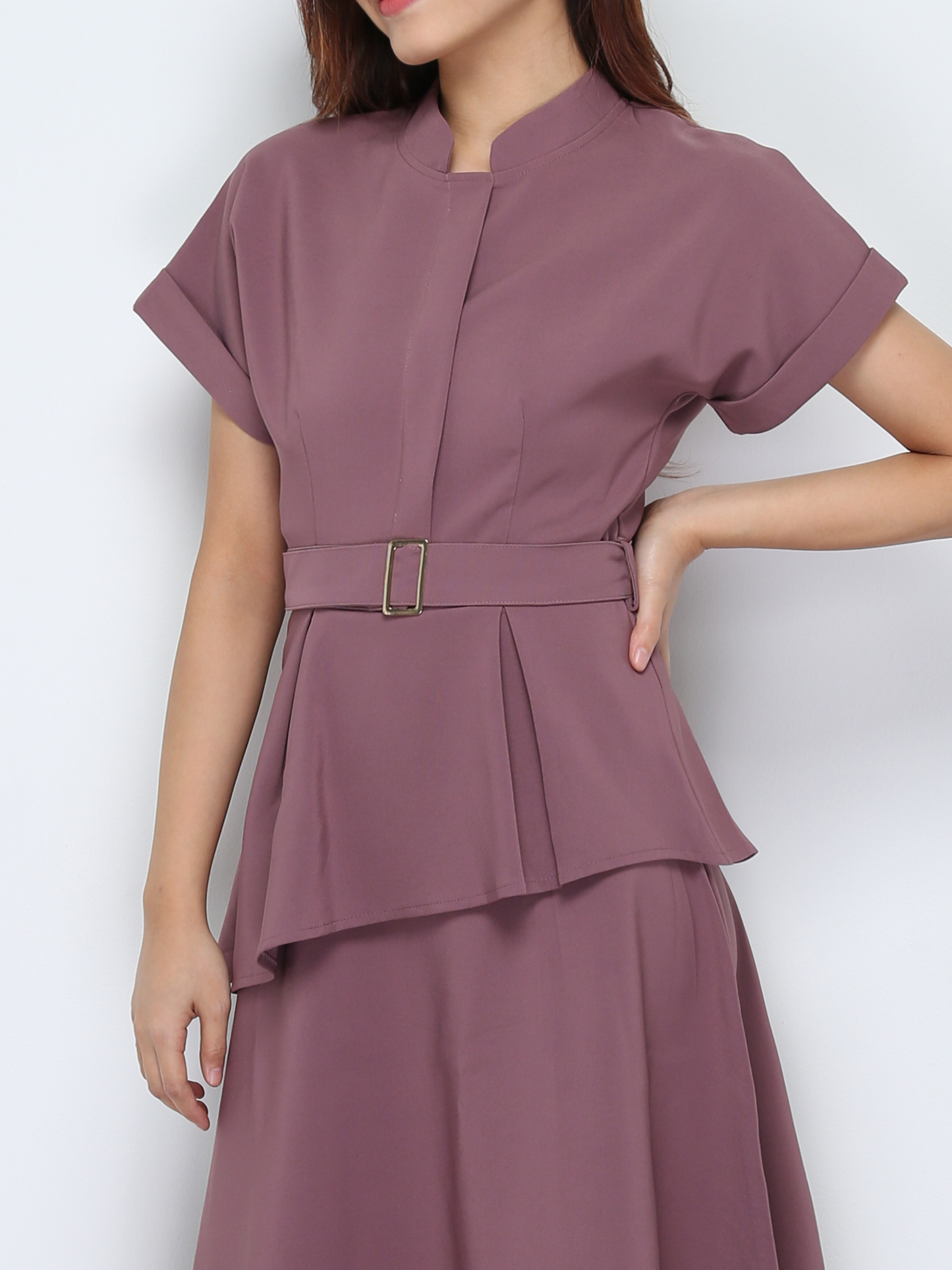 Formal Ruffles With Belt Dress 28335