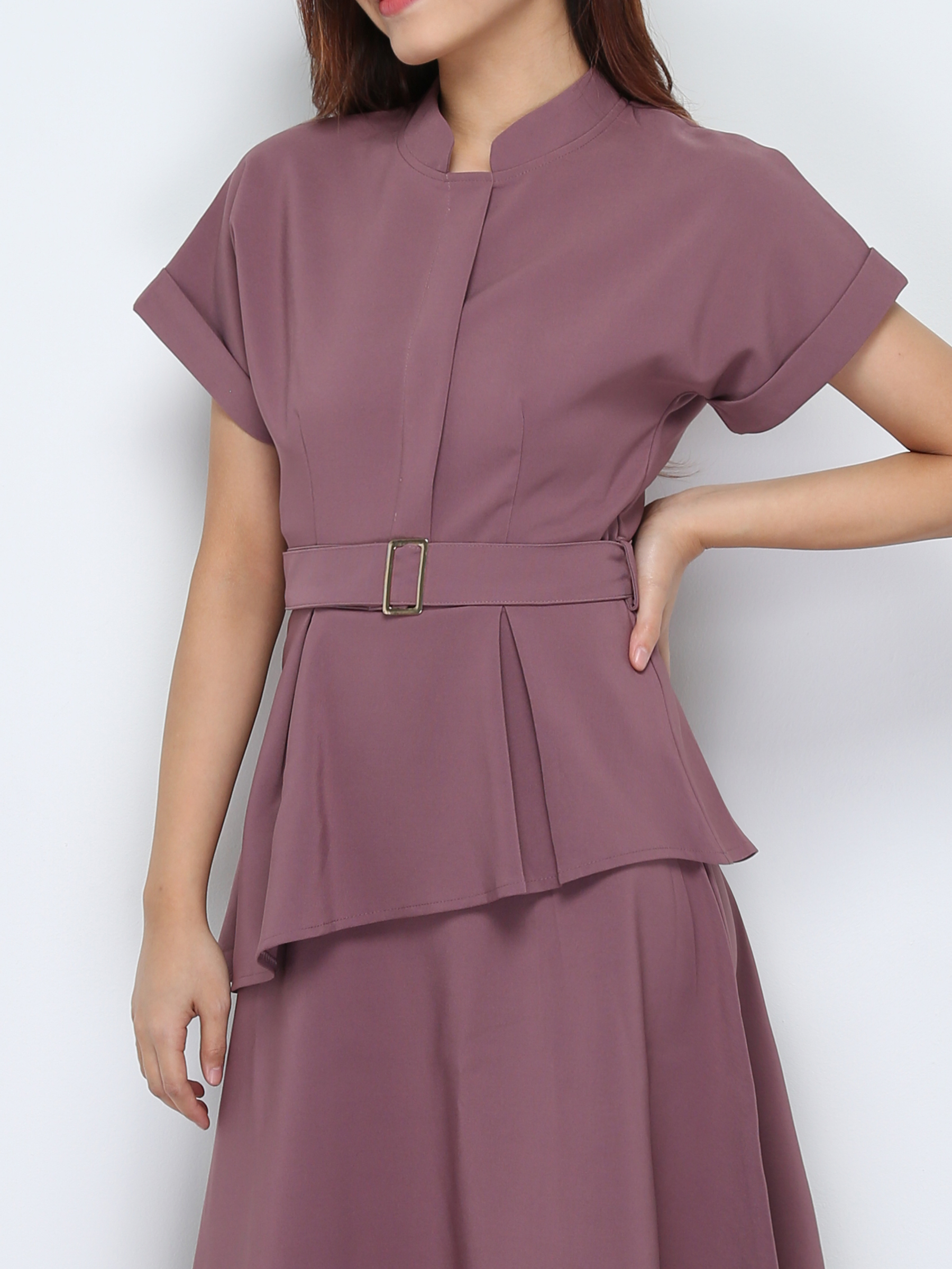 Formal Ruffles With Belt Dress 28335