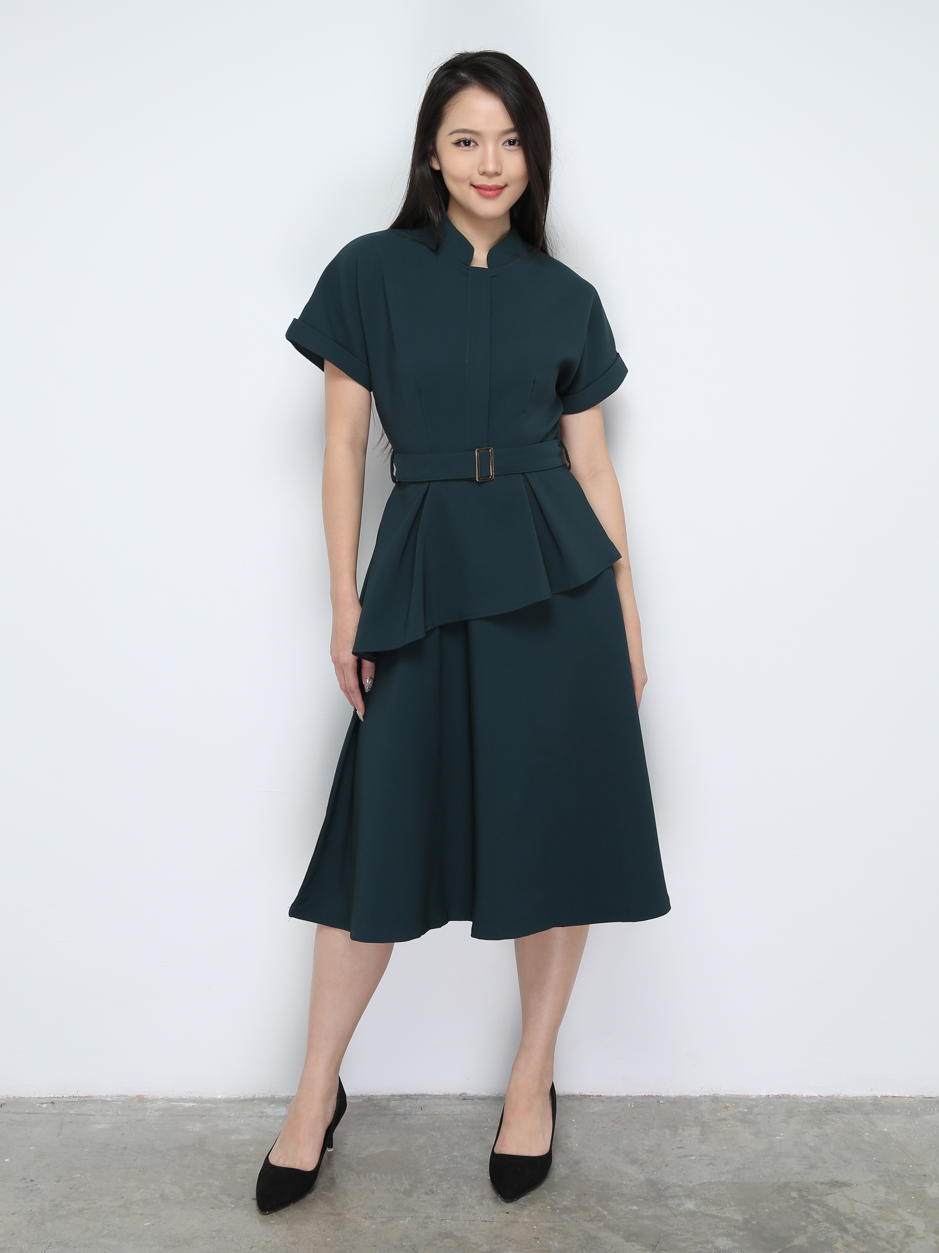 Formal Ruffles With Belt Dress 28335