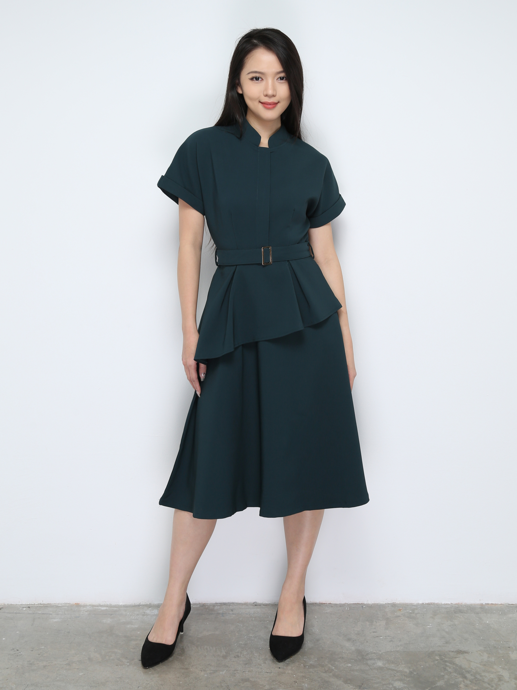 Formal Ruffles With Belt Dress 28335