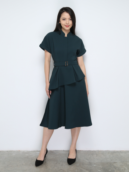 Formal Ruffles With Belt Dress 28335