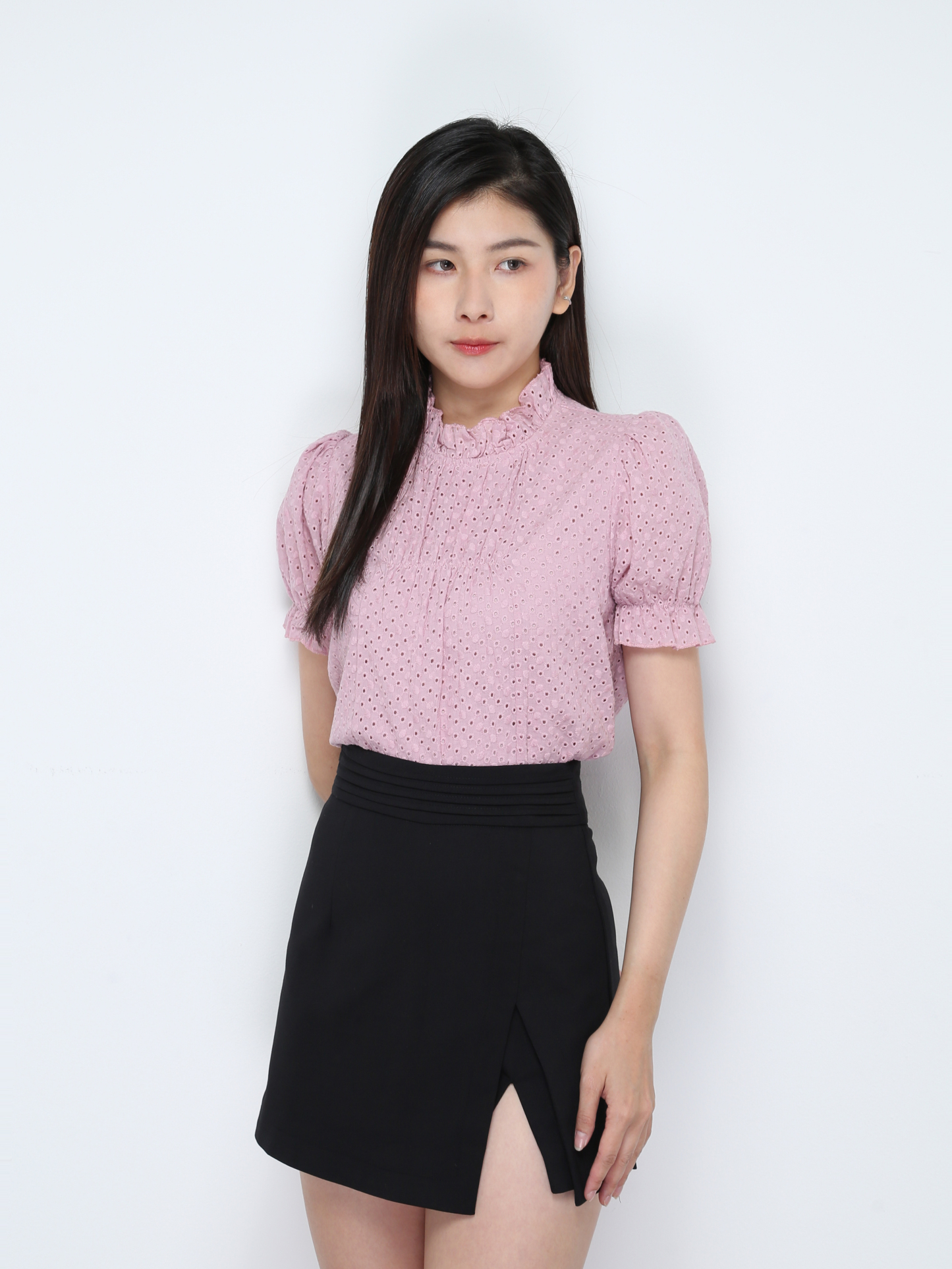 High Waist Pleated With Split Skirt Pants 28734