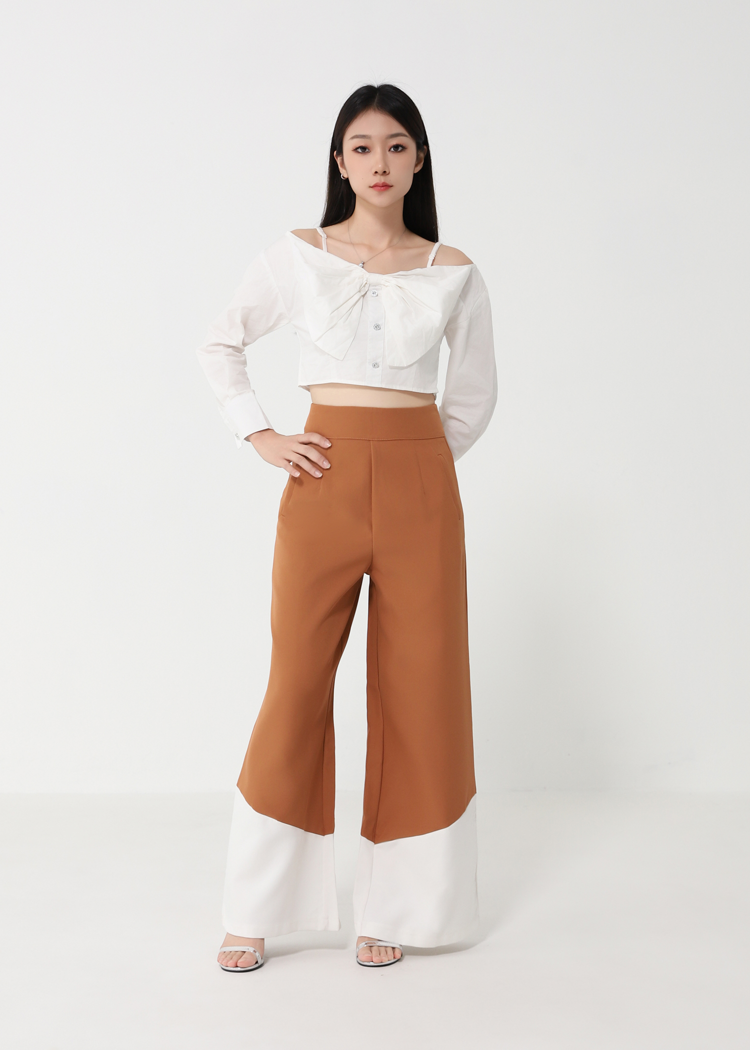 Back Zip Pleated Long Pant 28390